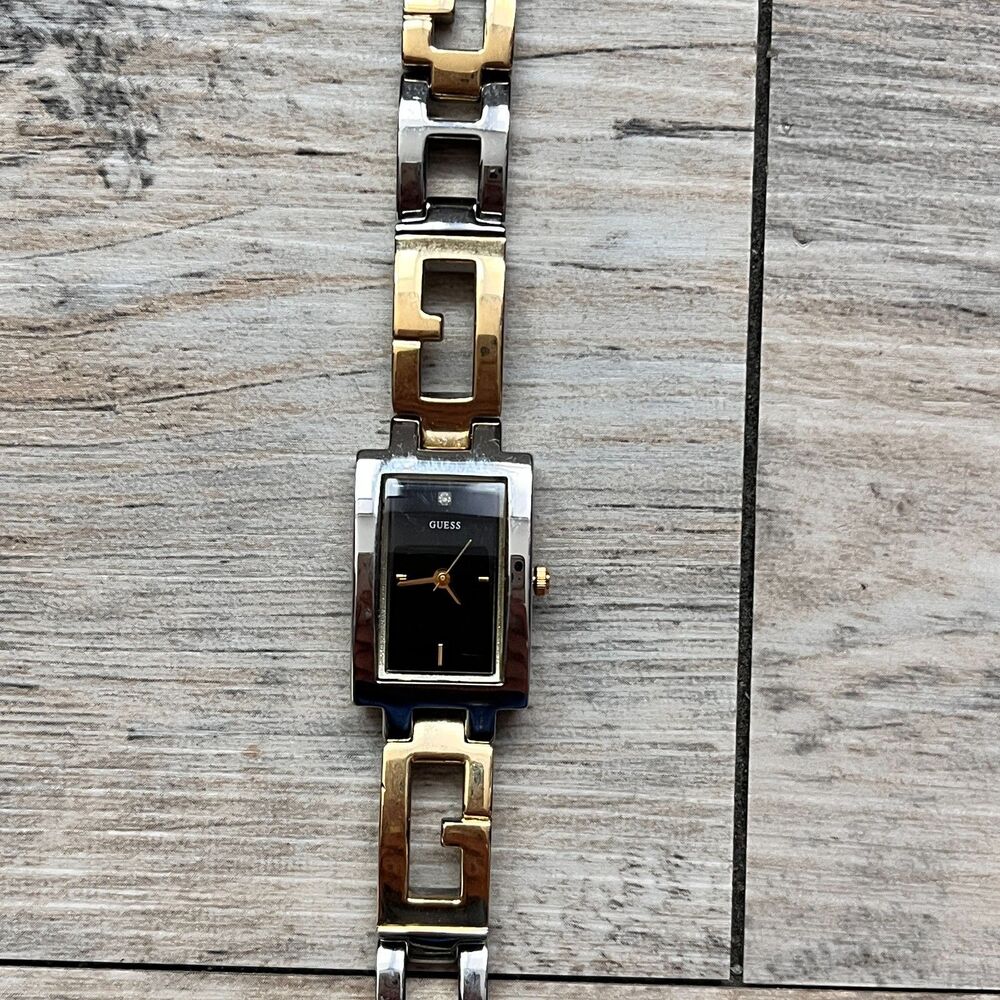 Guess Two Tone Bracelet Watch Rectangular Black D… - image 4